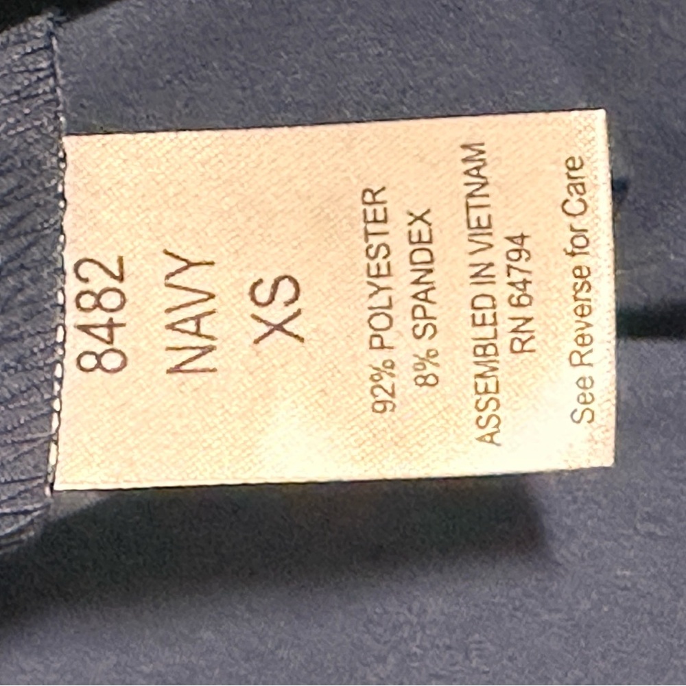 Med Couture Classic Navy V-Neck Short Sleeve Scrub Top - Picture 8 of 8
